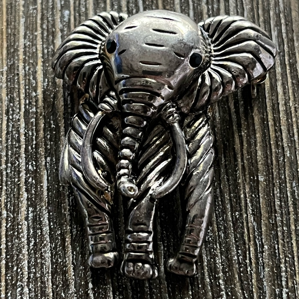Large Silver Elephant Brooch Brooches Statement Pin